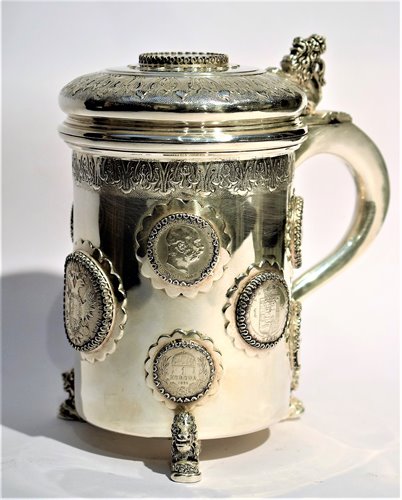 Silver Tankard  with silver coins